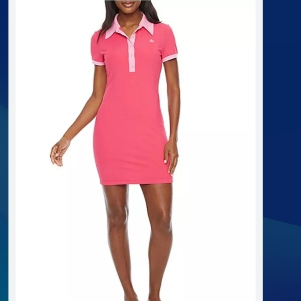 Juicy by Juicy Couture (Size S) Pink Colorblock Half Button Ribbed Texture Dress
